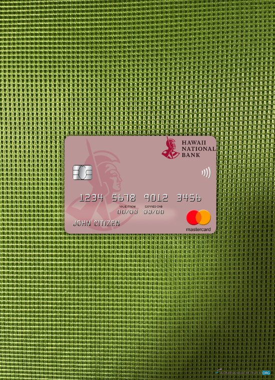 Download Hawaii, Hawaii National Bank mastercard photolook front Photoshop template